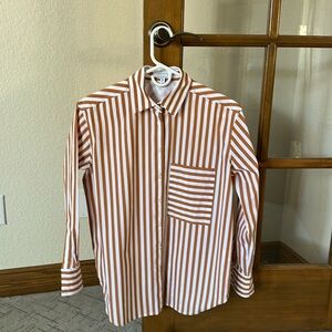 AYR The Deep End Apertif/White Stripe Long Sleeve Button Down XS
